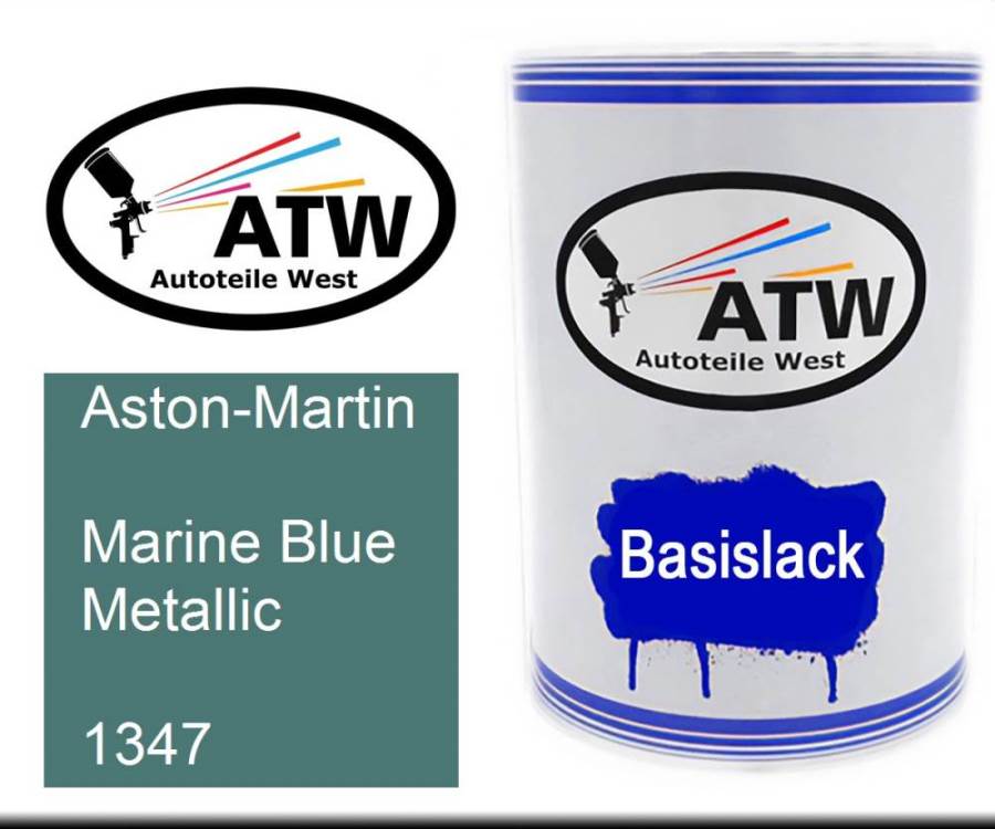 Aston-Martin, Marine Blue Metallic, 1347: 500ml Lackdose, von ATW Autoteile West.